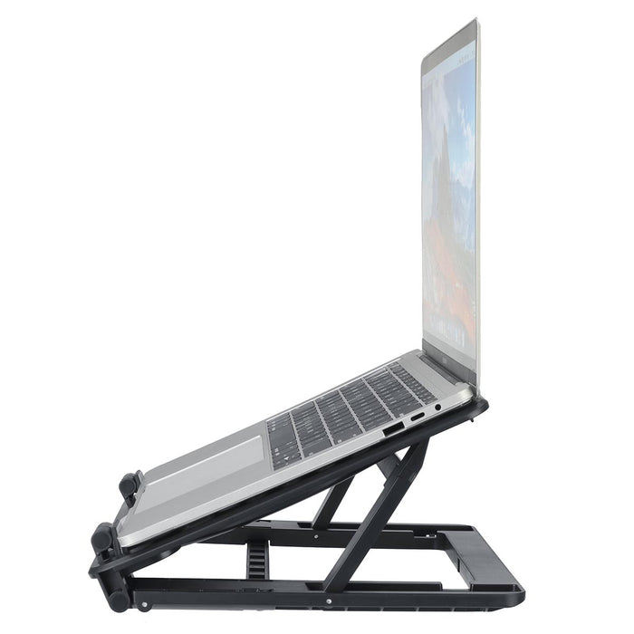 Macbook Desktop Stand with Double Cooling Fan - Multifunctional Folding Laptop, Tablet, Mobile Phone Holder - Ideal for Efficient Workspace Organisation
