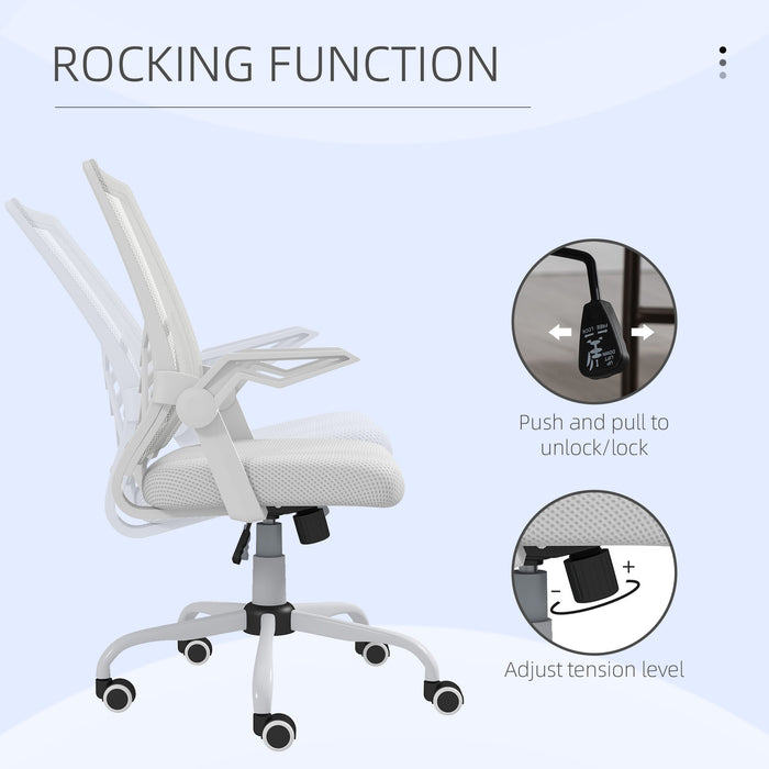 Ergonomic Mesh Office Chair with Flip-up Armrests - Lumbar Support & Swivel Wheels for Comfortable Seating - Ideal for Home Office & Desk Work