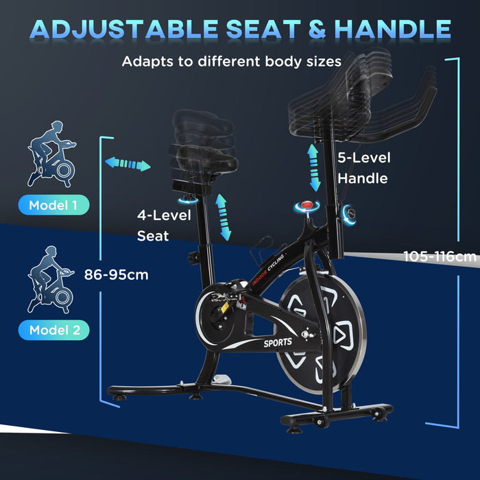 Steel Stationary Exercise Bike - 8-Level Adjustable Resistance, Belt-Driven Mechanism with LCD Display - Fitness Enthusiasts Cardio Home Workout Equipment