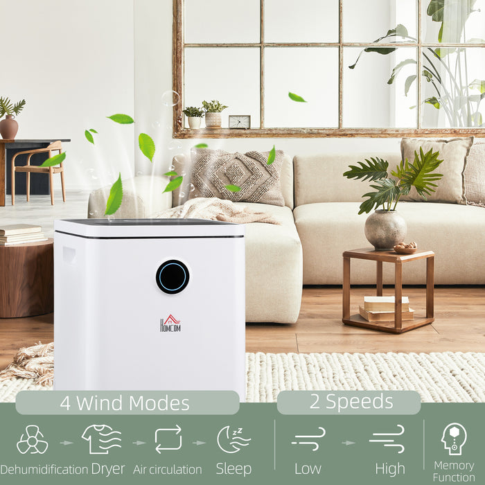 2500ML Smart WiFi Dehumidifier - 10L/Day Portable and Quiet Moisture Remover - Ideal for Home, Laundry, and Basement Spaces