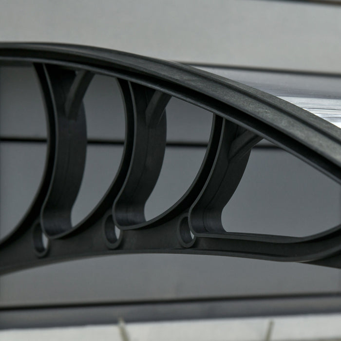 Outdoor Window Rain Shelter Canopy - Durable Awning for Front/Back Door Protection, Black, 200 x 75cm - Ideal for Home & Business Entrances