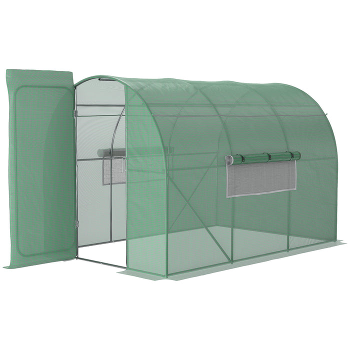 Spacious Walk-In Plant Greenhouse - Sturdy Galvanized Steel Frame & Hinged Metal Door with Mesh Windows, 3x2M - Ideal for Gardeners & Extended Growing Seasons