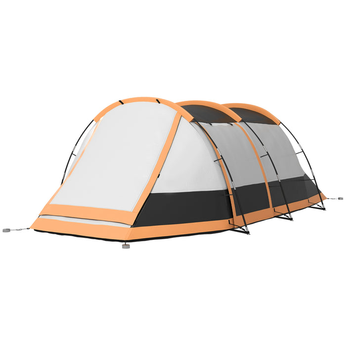 Family Tunnel Tent for 3-4 People - Waterproof 2000mm, Spacious Camping Shelter, Portable with Carry Bag - Ideal for Group Outdoor Activities