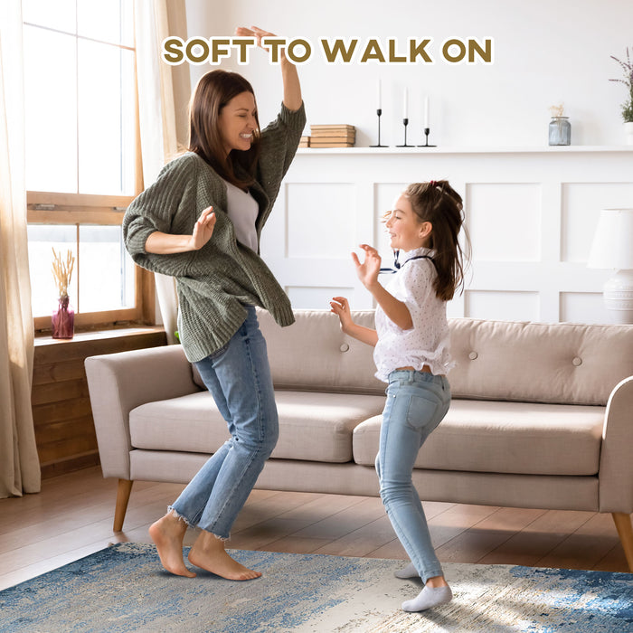 Blue Contemporary Floor Covering - Spacious Area Rug for Home Decor, 160x200 cm - Ideal for Living Room, Bedroom, Dining Setting