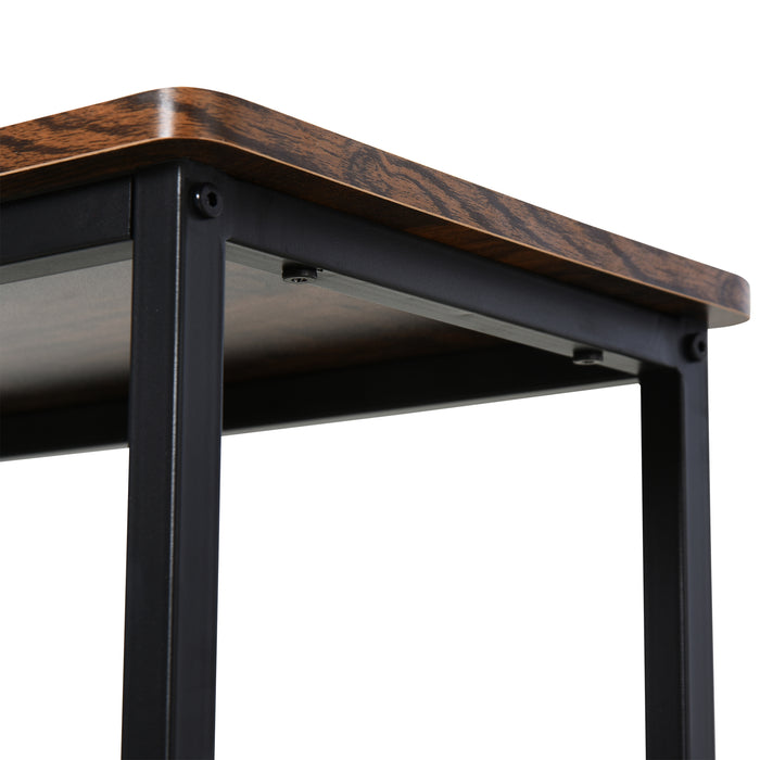 3-Tier Corner Shelf Unit - Adjustable Feet & Back Panels, Smooth Surface for Home Office - Stylish Storage Solution in Black Brown