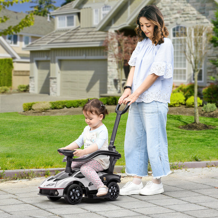 Essenza SCV12 - 2-in-1 Push and Ride Baby Car with Horn and Engine Sounds - White, Fun and Engaging for Toddlers