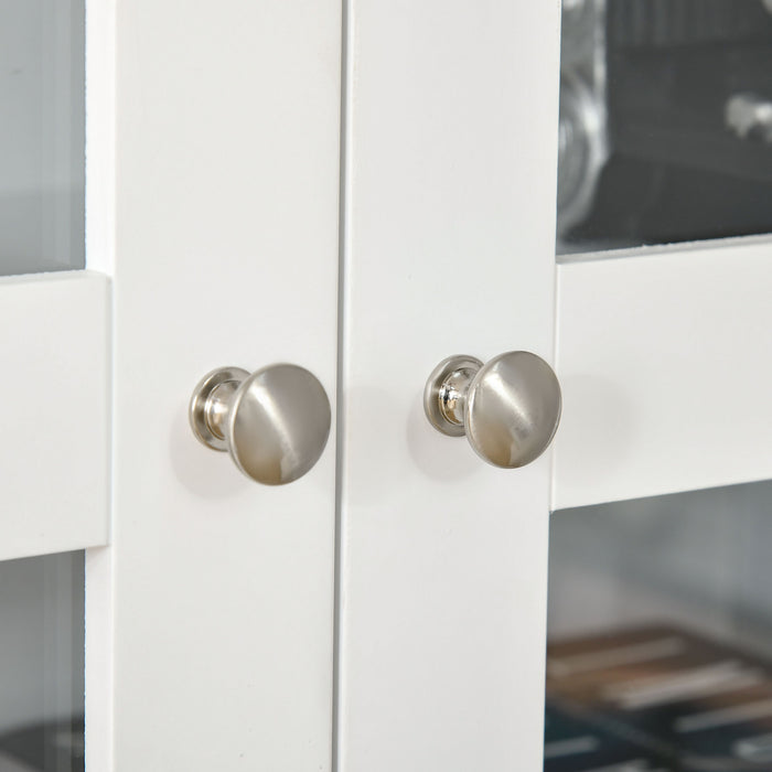 Modern White Bookcase with Doors - Adjustable Display Storage Cabinet for Home & Office - Ideal for Living Room Organization and Study Space