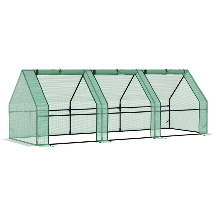 Poly Tunnel Steeple Greenhouse with Durable Steel Frame - Spacious 270x90x90 cm Design - Ideal for Year-Round Gardening Enthusiasts