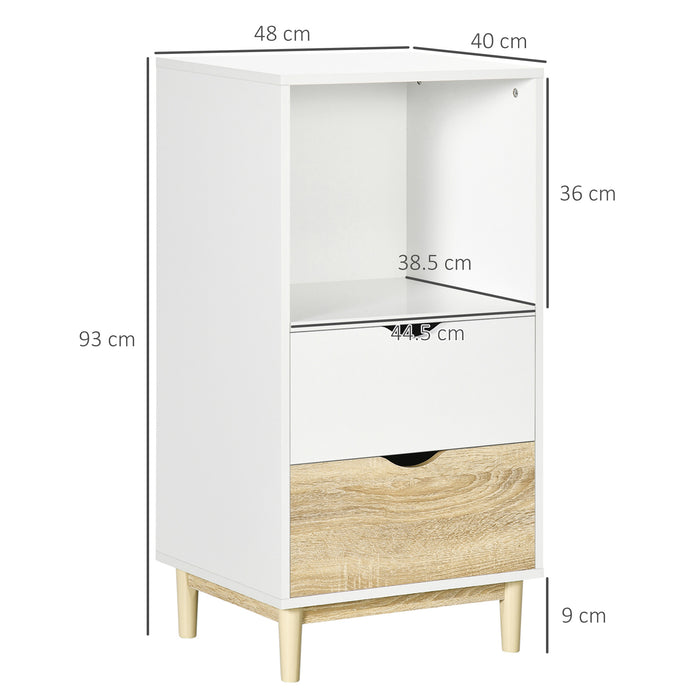 Modern White Bookcase with Drawers - Open Shelving Storage Cabinet for Books - Ideal for Study, Living Room, and Home Office Organization