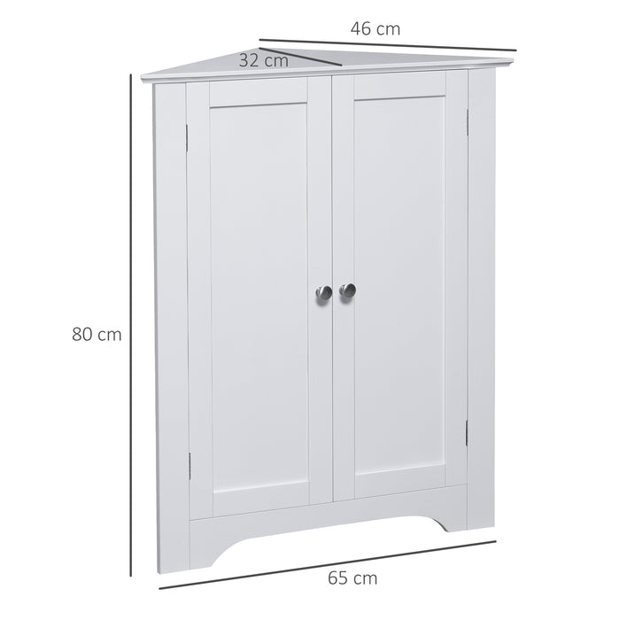Triangle Corner Bathroom Cabinet - Adjustable Shelf & Recessed Door Storage Unit - Space-Saving Solution for Small Bathrooms