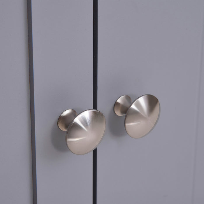 Under Sink Vanity Storage Cabinet with Adjustable Shelf - Bathroom Organizer with Handles and Drain Hole, 60x60cm - Space-Saving Solution for Homeowners, White & Grey