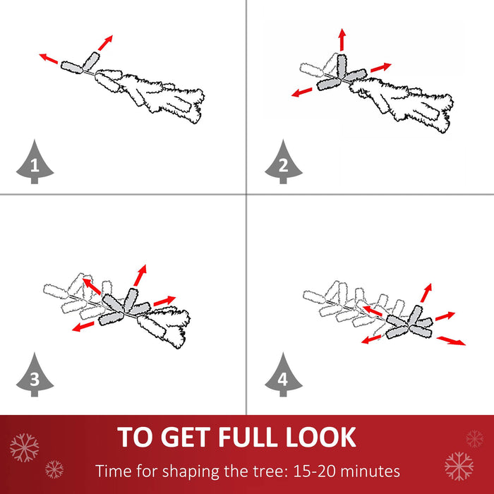 Artificial Snow-Dipped Pencil Christmas Tree - 4-Foot Holiday Decor with White Berries, Dark Green Hue, Foldable Base - Ideal Indoor Festive Home Adornment