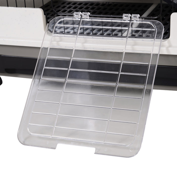 3-Tier Rolling Rabbit & Chinchilla Cage with Ramps - Sturdy Pet Hutch Play House, Platforms, & Easy Clean Tray - Ideal for Small Animals Comfort & Exercise