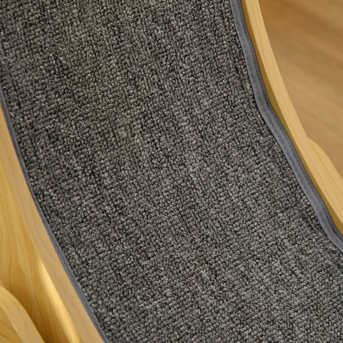 Wooden Cat Exercise Wheel with Carpeted Run - Indoor Fitness Cat Treadmill with Safety Brake - Physical Activity Enhancer for Energetic Felines