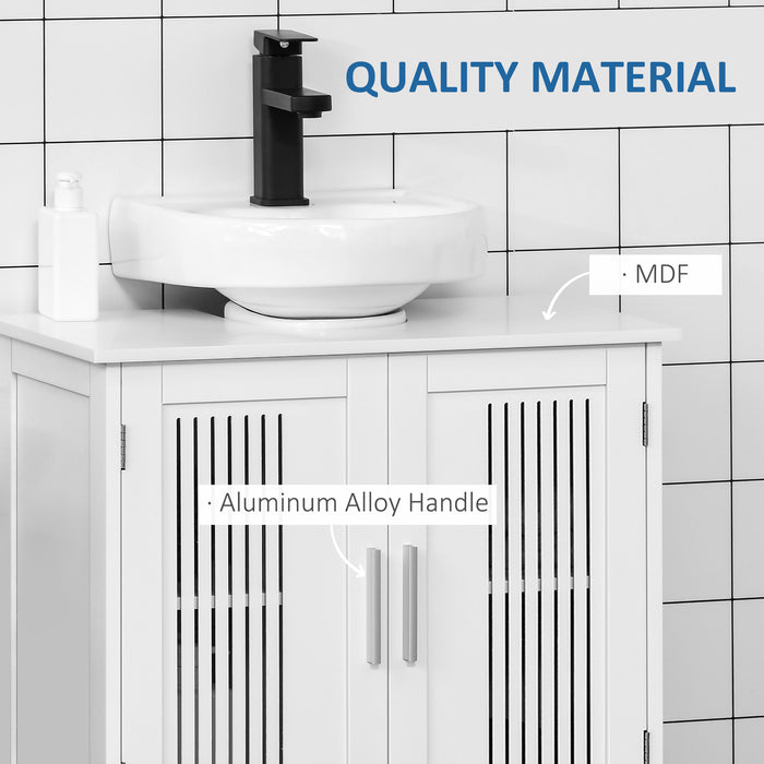 Bathroom Storage Organizer - Modern Under Sink Cabinet with Adjustable Shelves and Dual Doors - Space-Saving Vanity Unit for Bathroom Essentials