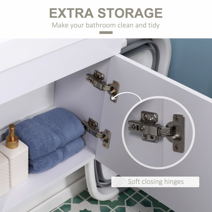 Wall-Mounted Vanity Cabinet with Integrated Basin - Sleek Bathroom Storage Solution with Sink and Tap Hole - Space-Saving Design for Modern Homes