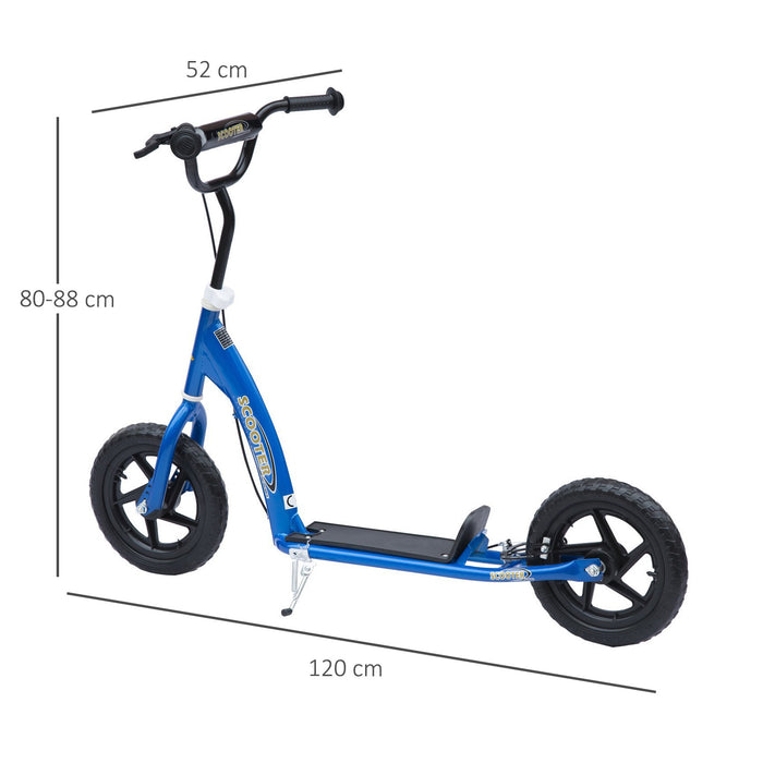 Kids Stunt Scooter with 12-inch EVA Tyres - Durable Push Scooter for Outdoor Play - Ideal Ride-On for Children and Teens, Blue
