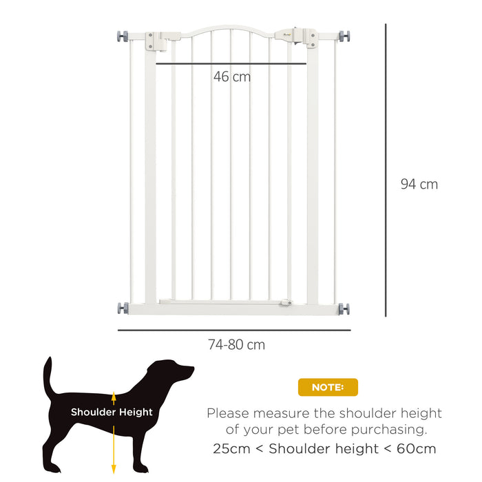 Folding Metal Pet Safety Gate - Sturdy Barrier for Dogs with Secure Lock - Keeps Pets Safe and Contained in Designated Areas