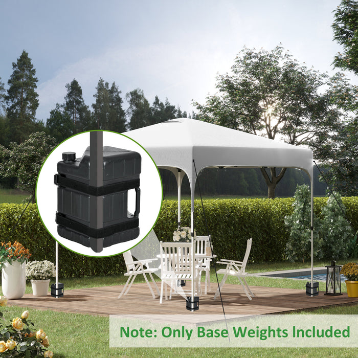 HDPE Gazebo Anchor Weights - Set of 4 Sand or Water Fillable Leg Stabilizers with Handles and Straps - Ideal for Outdoor Canopies and Event Tents Stability