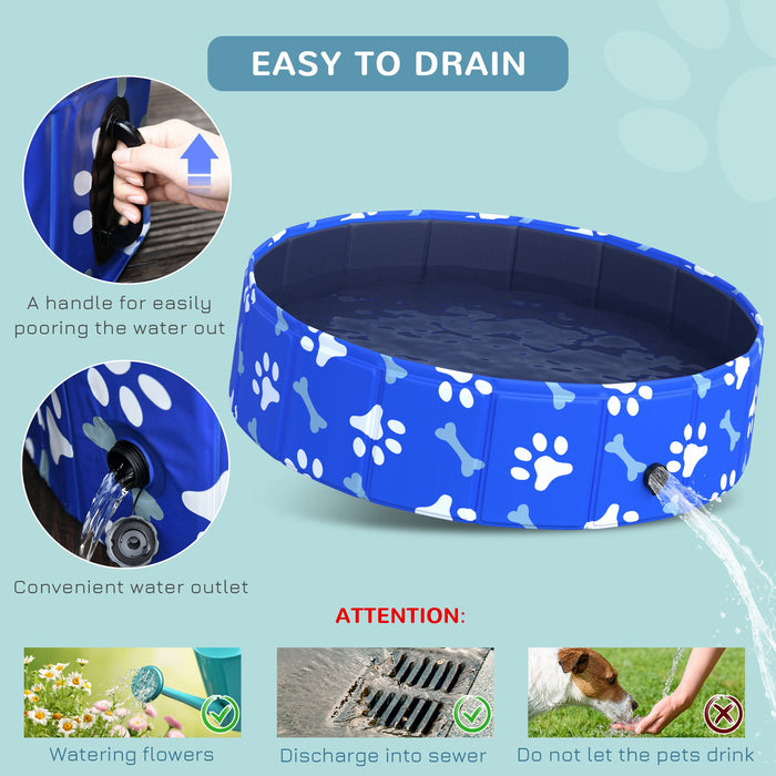 Foldable Pet Swimming Pool - Durable Dog & Cat Bathing Tub with Slip-Resistant Bottom, 80cm Diameter - Ideal for Puppy Bath, Indoor & Outdoor Use