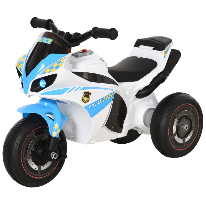 Police Ride-On Toddler 3-Wheel Trike with Music and Lights - Safety-Seated and Easy-Grip Handlebars for Kids - Fun Learning Bike Vehicle for 18-36 Month Olds, Blue