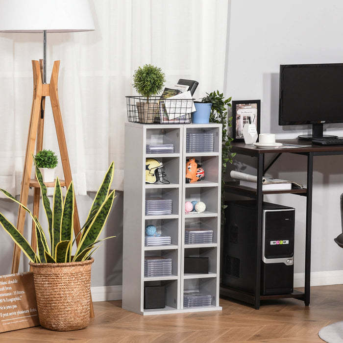 204 CD Media Storage Towers - Dual Set Adjustable Shelf DVD Blu-Ray Bookcase Organizer - Space-Saving Display Rack for Movie Enthusiasts