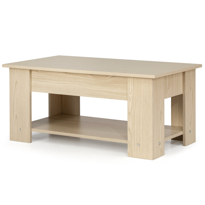 Adjustable Height Coffee Table - Featuring Two Storage Shelves and Lift-Top Design - Perfect for Small Spaces or Multi-Functional Home Decor