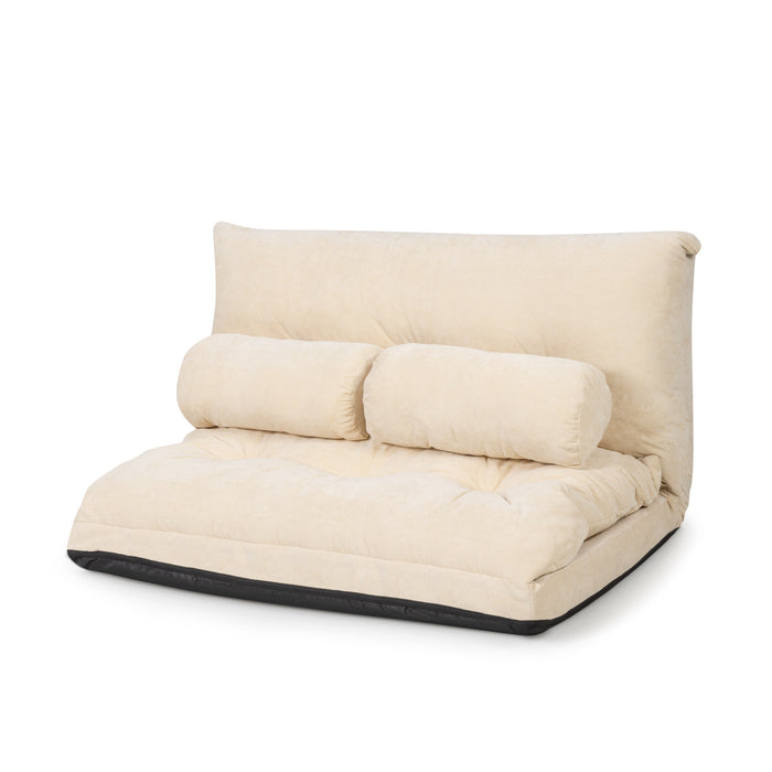 Convertible Floor Sofa Bed - Lounge Seating with 2 Included Waist Pillows - Ideal for Comfort and Added Support