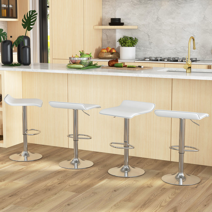 Swivel Bar Stool Set of 2 - Adjustable with Wave-Shaped Seat - Perfect for Casual Dining and Home Bars
