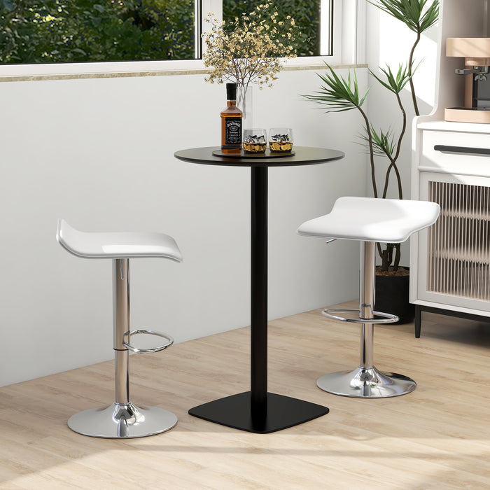 Swivel Bar Stool Set of 2 - Adjustable with Wave-Shaped Seat - Perfect for Casual Dining and Home Bars