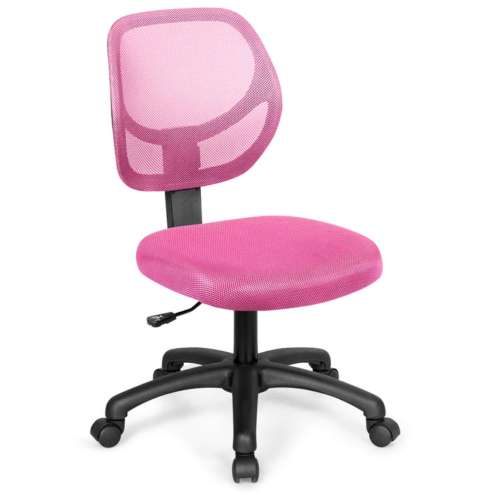 Kid's Adjustable Swivel Office Chair - Featuring Lumbar Support, Comfortable Seating - Perfect for Studying, Children's Ergonomic Furniture in Pink