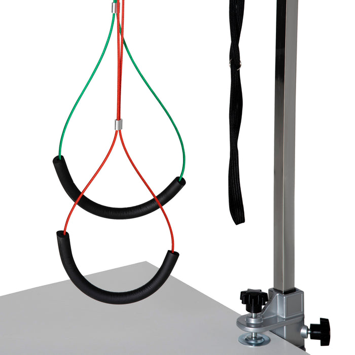 Adjustable 29" Foldable Dog Grooming Arm with Clamp - Pet Grooming Holder for Tables with Dual Haunch Supports - Medium Dog Grooming Accessory for Secure & Comfortable Pet Care