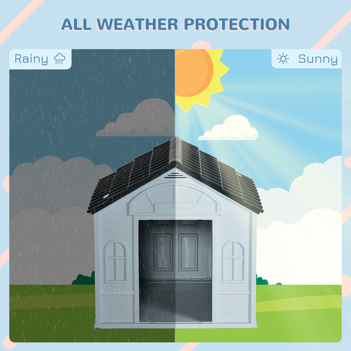 Outdoor Dog Kennel - Durable Plastic and Weatherproof Pet Shelter - Suitable for Small to Medium Dogs