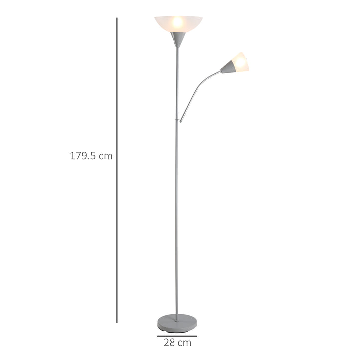 Modern Dual-Head Floor Lamp - Adjustable Reading Lights with Steel Base for Living Room, Bedroom, Office - Ideal for Illuminated Task Lighting at 179.5cm Height
