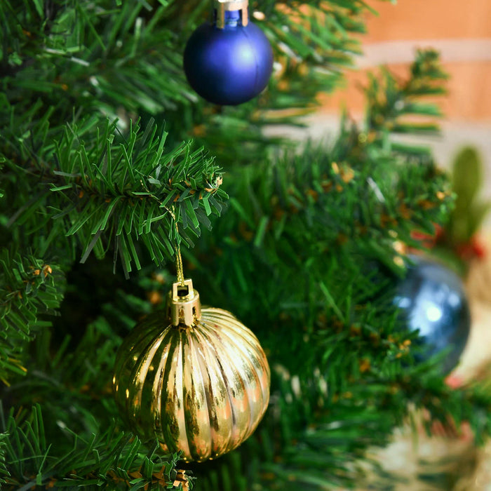 Prelit Artificial Christmas Tree with Warm White LED Lights - 4 Feet Tall Festive Holiday Decor - Perfect for Home Xmas Ambience