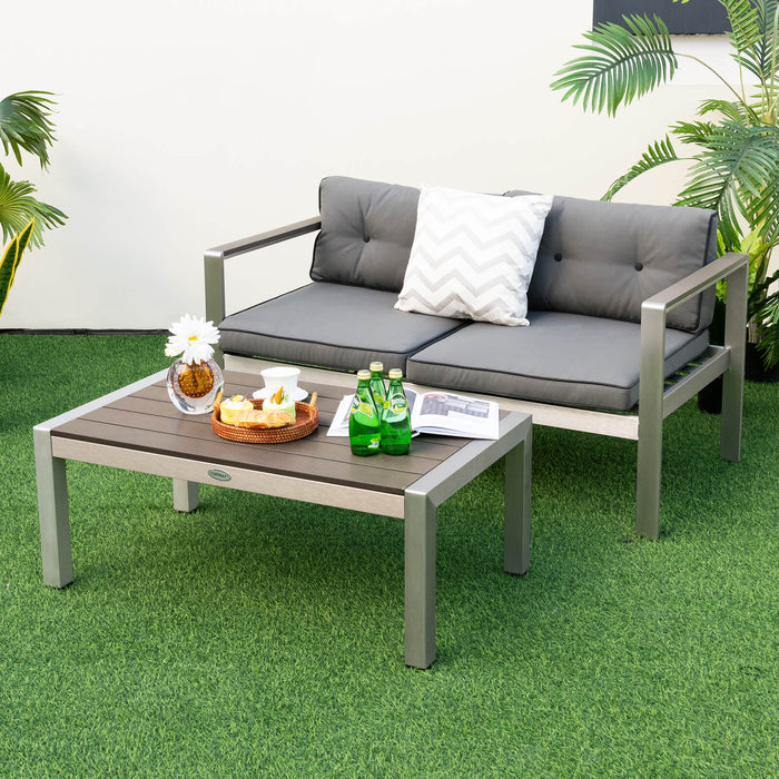 Modern Rectangular Cocktail Table - Aluminium Outdoor Coffee Table - Perfect for Outdoor Entertaining and Parties