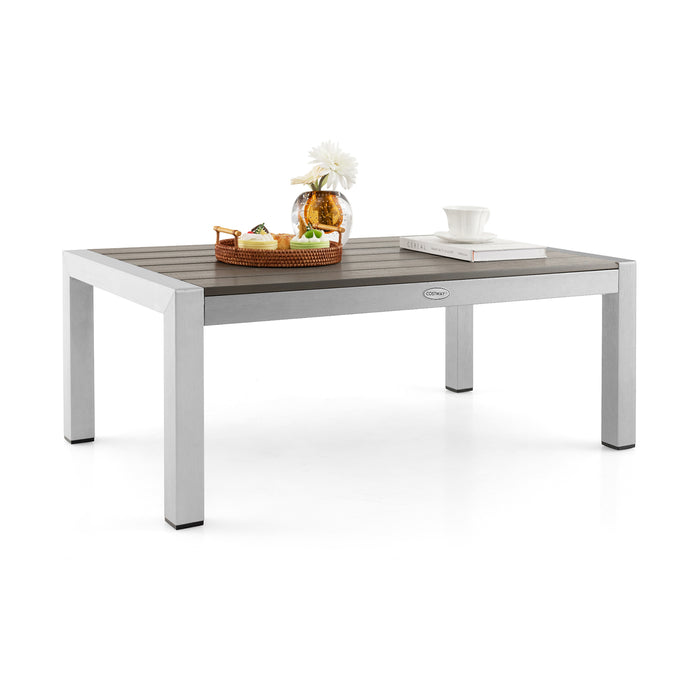 Modern Rectangular Cocktail Table - Aluminium Outdoor Coffee Table - Perfect for Outdoor Entertaining and Parties