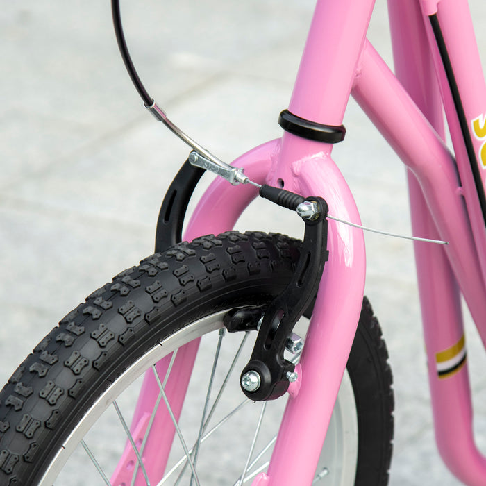 Teen Scooter with Rubber Wheels - Adjustable Handlebar, Dual Brakes, and Kickstand - Ideal for Kids 5+ Years, Pink