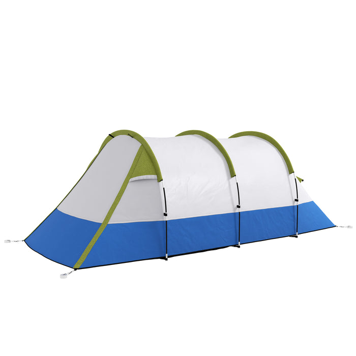Large Tunnel Camping Tent with Separate Bedroom & Living Space - 2000mm Waterproof and Portable Design for 2-3 People, Includes Carry Bag - Ideal for Family Camping and Outdoor Adventures