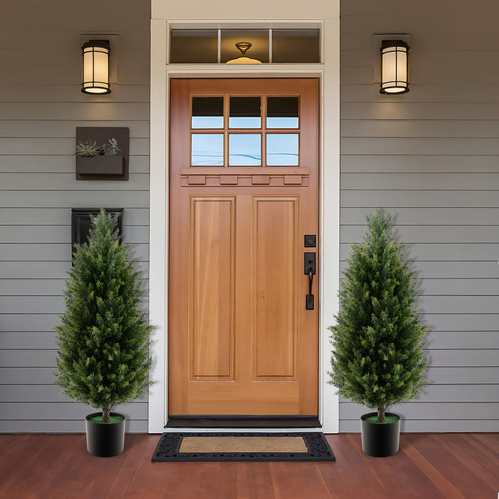 Artificial Topiary Cedar - 93 CM Tall, Comes with Cement Plastic Pot - Perfect for Indoor or Outdoor Décor