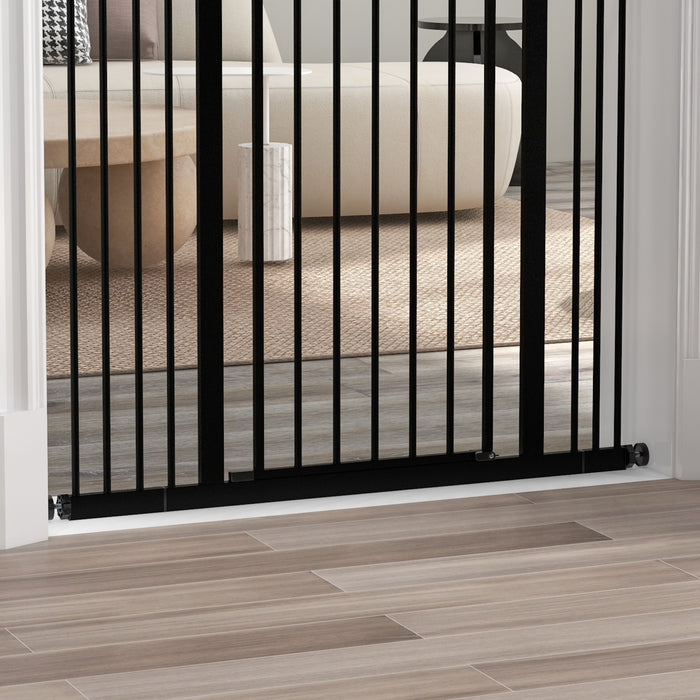 Metal Pet Safety Barrier - Indoor Folding Dog Gate, Secure Fence, Black Finish - Ideal for Household Pet Containment