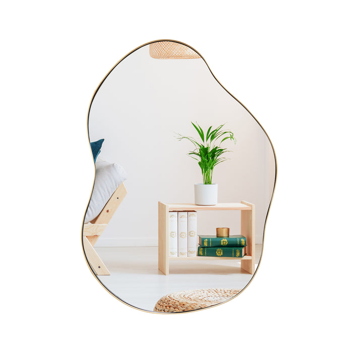 Premium Asymmetrical Pebble Wall Mirror - Irregular Wall Decor Piece with Unique Design - For Sophisticated Interior Decorations