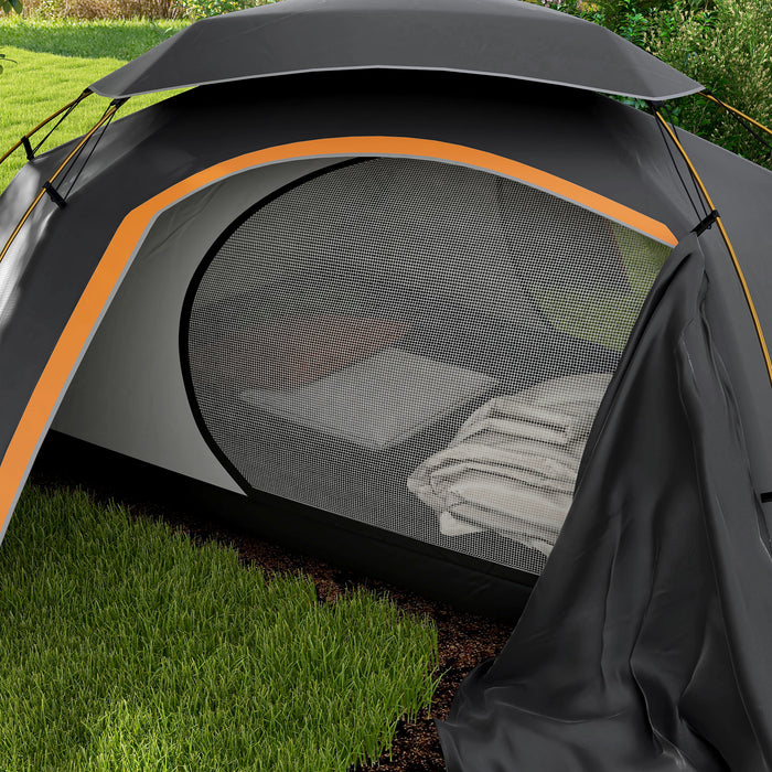 Dome Camping Tent with Aluminum Frame - Removable Rainfly, 2000mm Waterproof, 1-2 Person Capacity, Grey - Perfect Shelter for Outdoor Enthusiasts