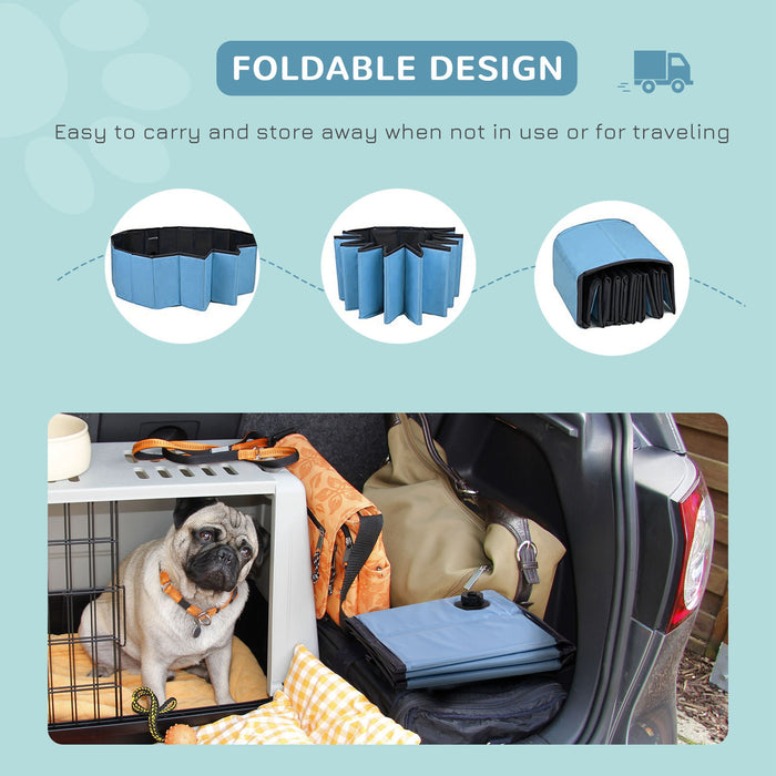 Foldable Dog Pool - Φ100x30H cm, Durable PVC Pet Swim Bath, Easy Setup - Perfect for Dogs and Outdoor Summer Fun