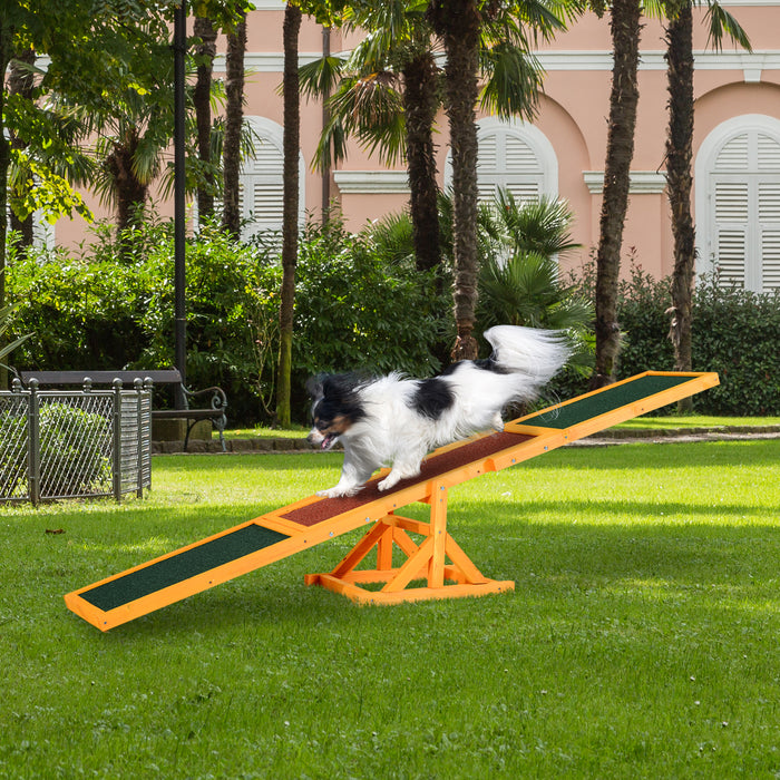 Wooden Pet Seesaw 1.8m - Dog Agility, Sport Training and Obedience Toy, Weather Resistant - Ideal for Active Dogs and Pet Sports Enthusiasts