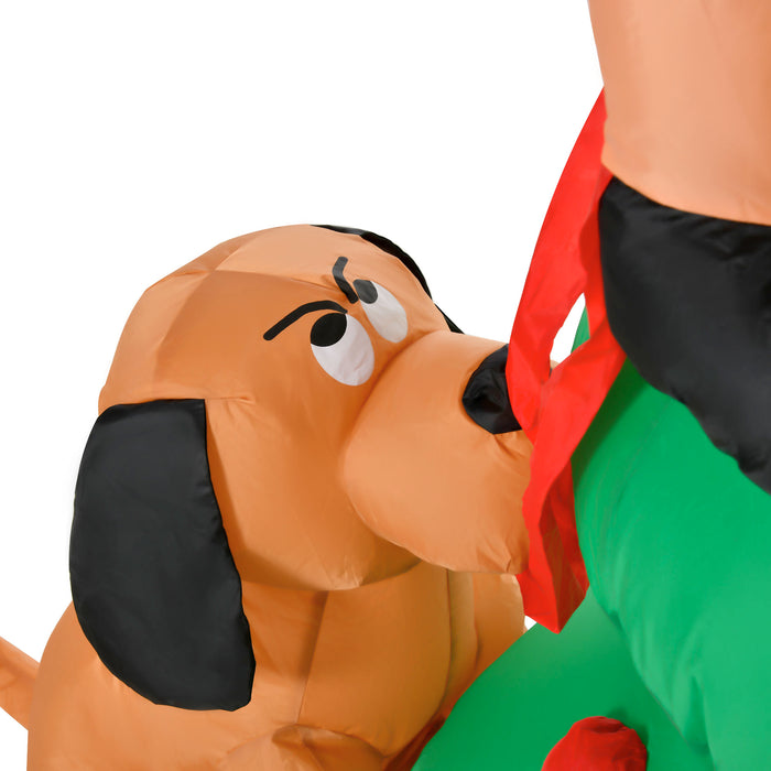 Inflatable 1.8m Christmas Tree with LED and Santa Dog - Holiday Decor for Indoor/Outdoor, Garden, Lawn - Perfect for Festive Party Display