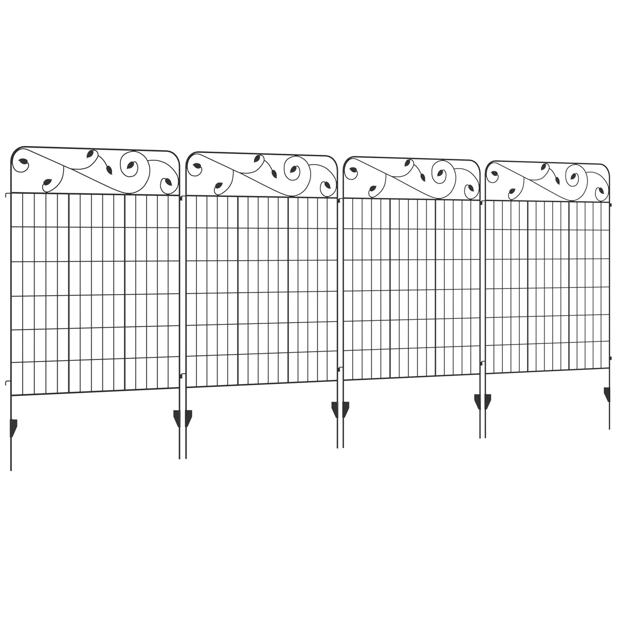 4PCs 43in x 11.5ft Decorative Fence Panels - Rustproof Metal Wire for Outdoor Garden Edging and Animal Barrier - Perfect for Landscape Design & Property Border Management