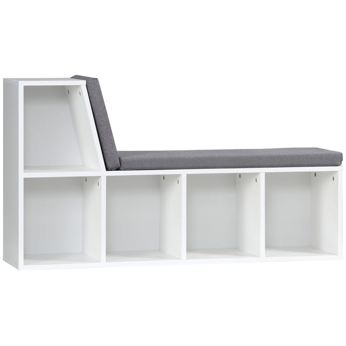 Cushioned Reading Nook Bookcase - Multipurpose Storage Shelf with Cozy Seat - Ideal for Study or Living Room Organization