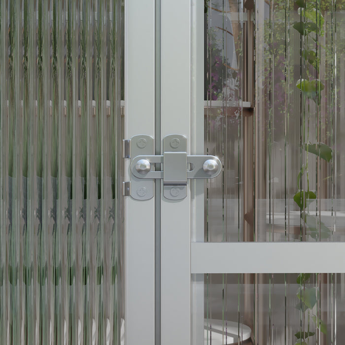 Polycarbonate Walk-In Greenhouse 6x8ft - Sturdy Construction with Rain Gutters, Door, and Window - Perfect for Growing Garden Plants and Vegetables