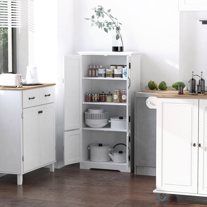 Adjustable Shelf Accent Floor Cabinet - Spacious Kitchen Pantry Storage, White - Ideal for Organizing Cookware and Dry Goods